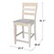 International Concepts Java Counter Height Stool, 24" Seat Height, Unfinished S-192 - alternate 8